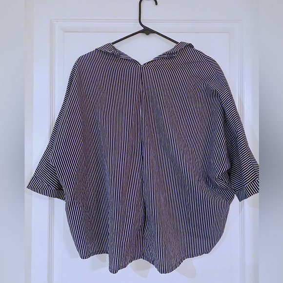 Japanese boxy top, black and white stripes, size M - Picture 5 of 7